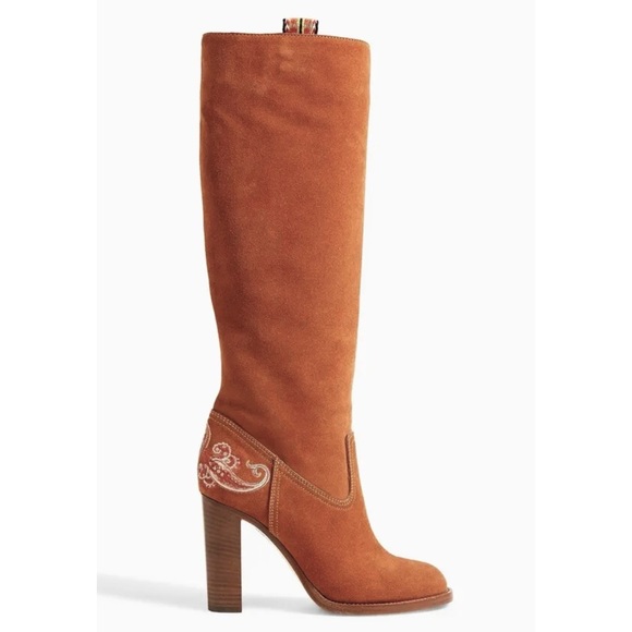 Etro Embroidered Suede Knee
Boots Brown EU 39 NEW - Picture 1 of 5